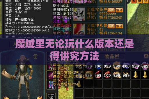 魔域里无论玩什么版本还是得讲究方法 魔域里无论玩什么版本还是得讲究方法